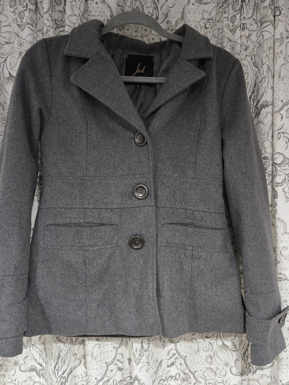 Jack by BB Dakota Gray Wool-Blend Peacoat